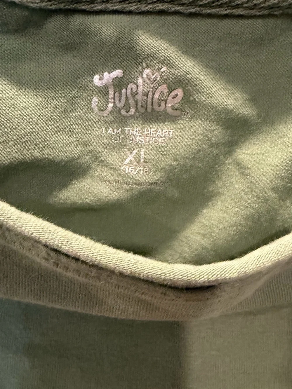 Justice Olive Green Short Sleeve Crewneck Tee